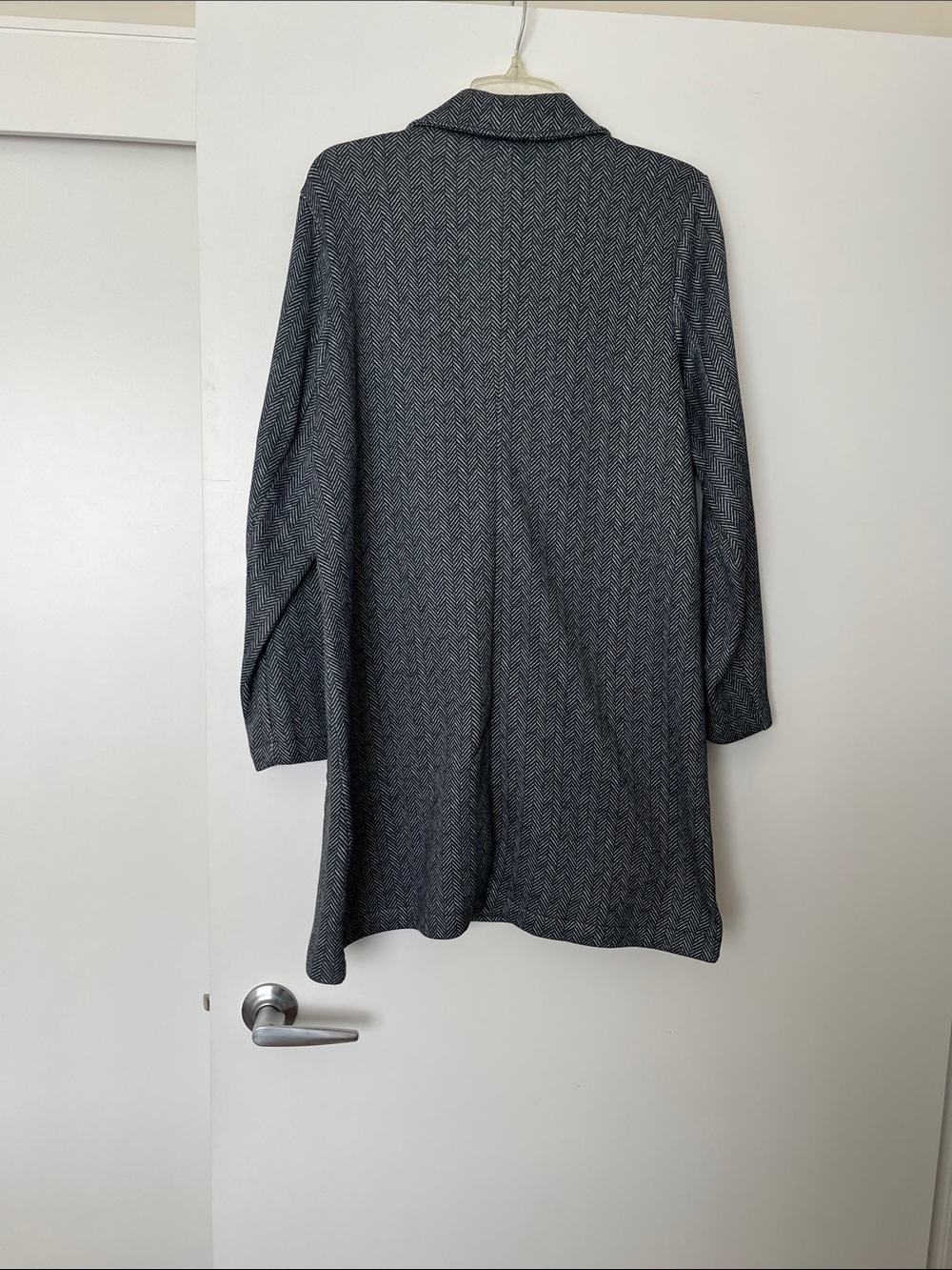 Lands' End Women's Black and White Herringbone Long Blazer LP New - Picture 3 of 8